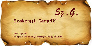 Szakonyi Gergő névjegykártya